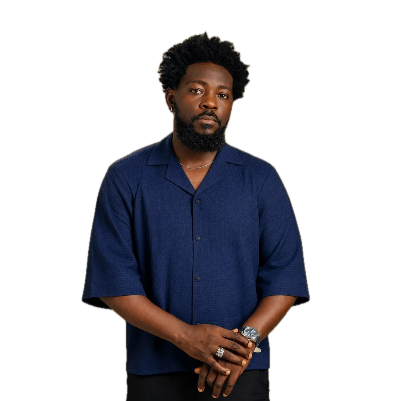The cropped shirt, shown on the label’s gold panel